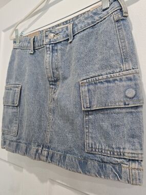Levi's Light Blue Denim Cargo Mini Skirt